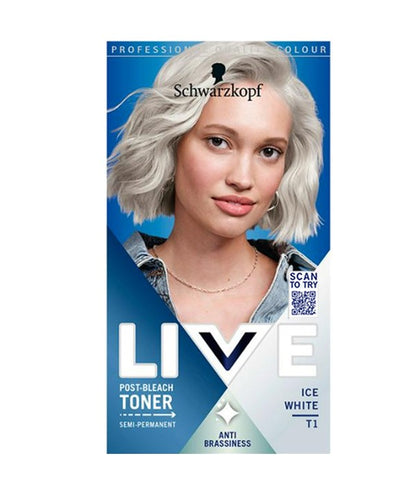 Schwarzkopf Live Post Bleach Toner Semi Permanent Ice White T1