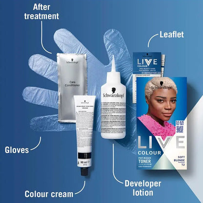 Schwarzkopf Live Post Bleach Toner Semi Permanent Soft Blonde T2
