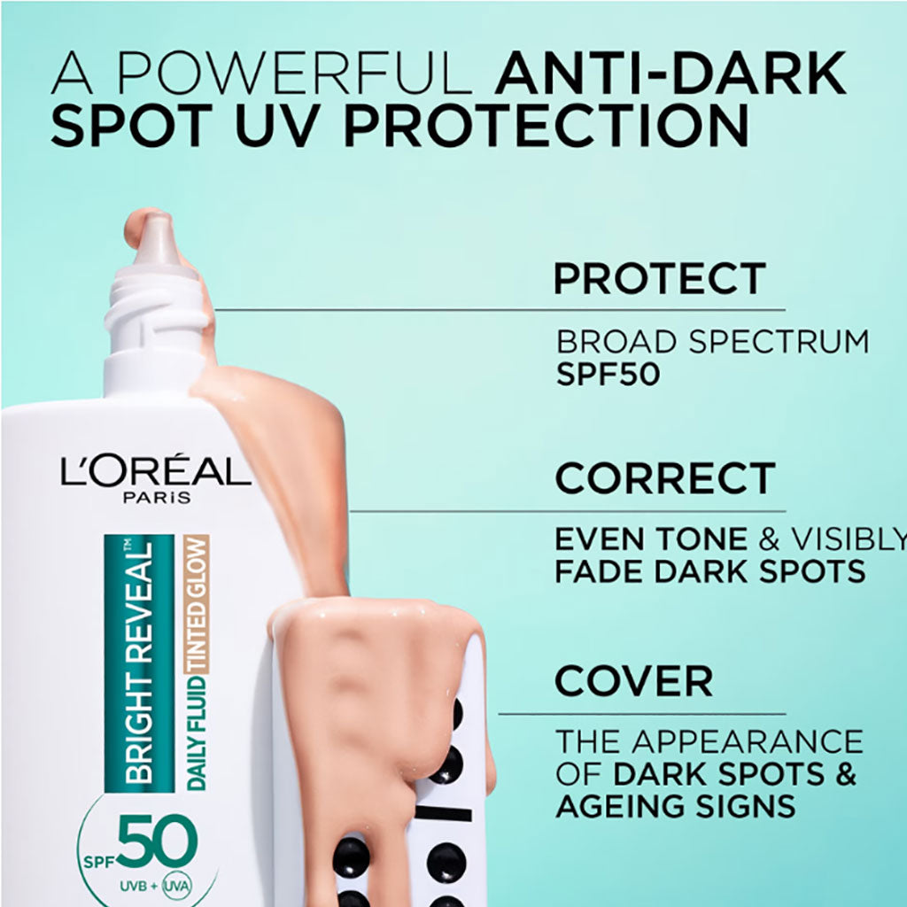 Loreal Bright Reveal Daily Fluid Tinted Glow SPF50 Pearl