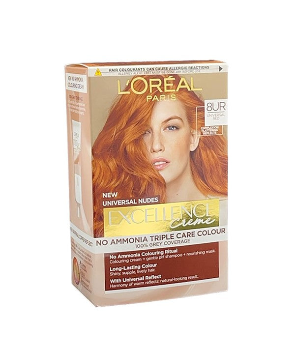 Loreal Excellence Creme No Ammonia Triple Care Hair Colour 8UR Universal Red