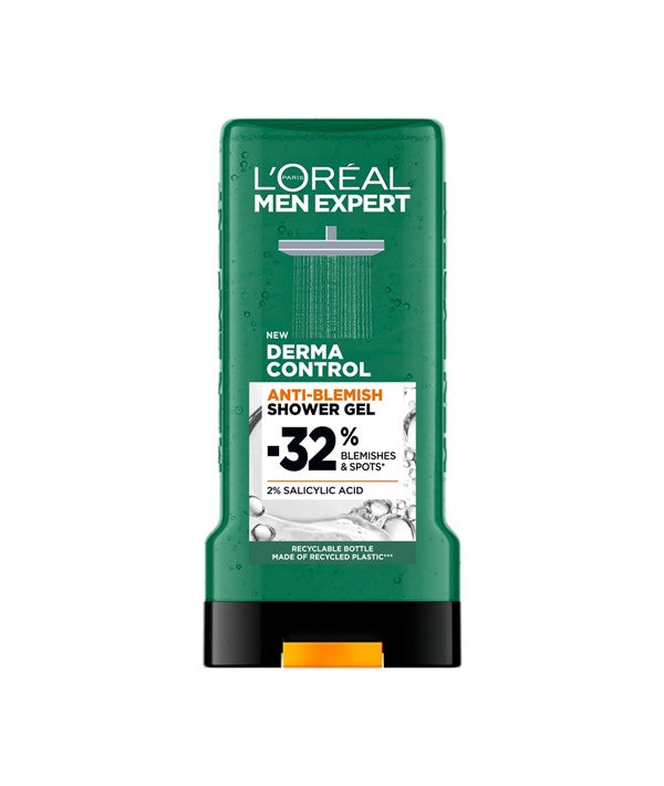 Loreal Men Expert Derma Control anti-blemish shower gel in 300ml bottle, designed for men&