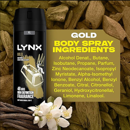 Lynx  Gold Oud Wood And Fresh Vanilla Scent Bodyspray