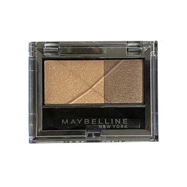 Maybelline Eye Studio Duo in Cashmere Brown with two eyeshadow shades displayed in a compact palette.