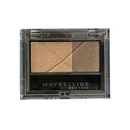 Maybelline Eye Studio Duo in Cashmere Brown with two eyeshadow shades displayed in a compact palette.