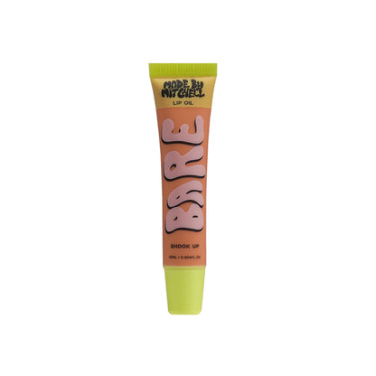 Made By Mitchell Bare Lip Oil in Shook Up shade, sheer glossy lip care product tube