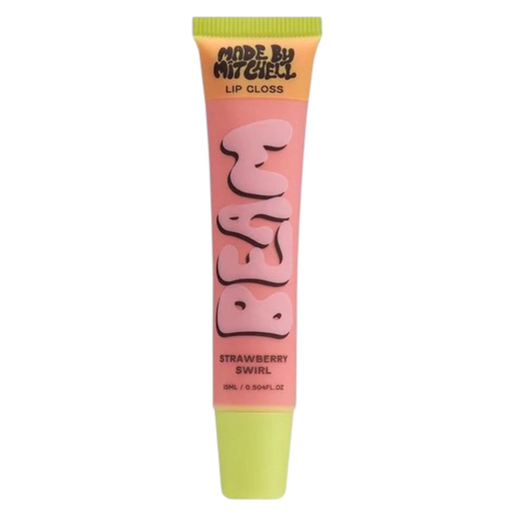 Made By Mitchell Beam Lip Gloss for lips, featuring a shiny, smooth finish in a sleek tube, ideal for glossy lip makeup.
