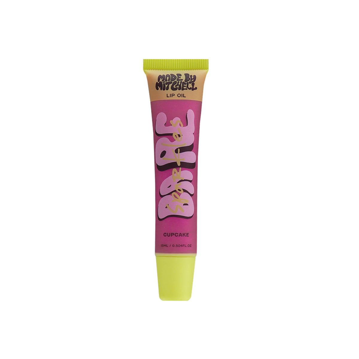 Made By Mitchell Bare Lip Oil cupcake-themed lip care product packaging
