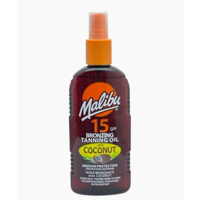 Malibu  Bronzing Tanning Oil With Coconut SPF15