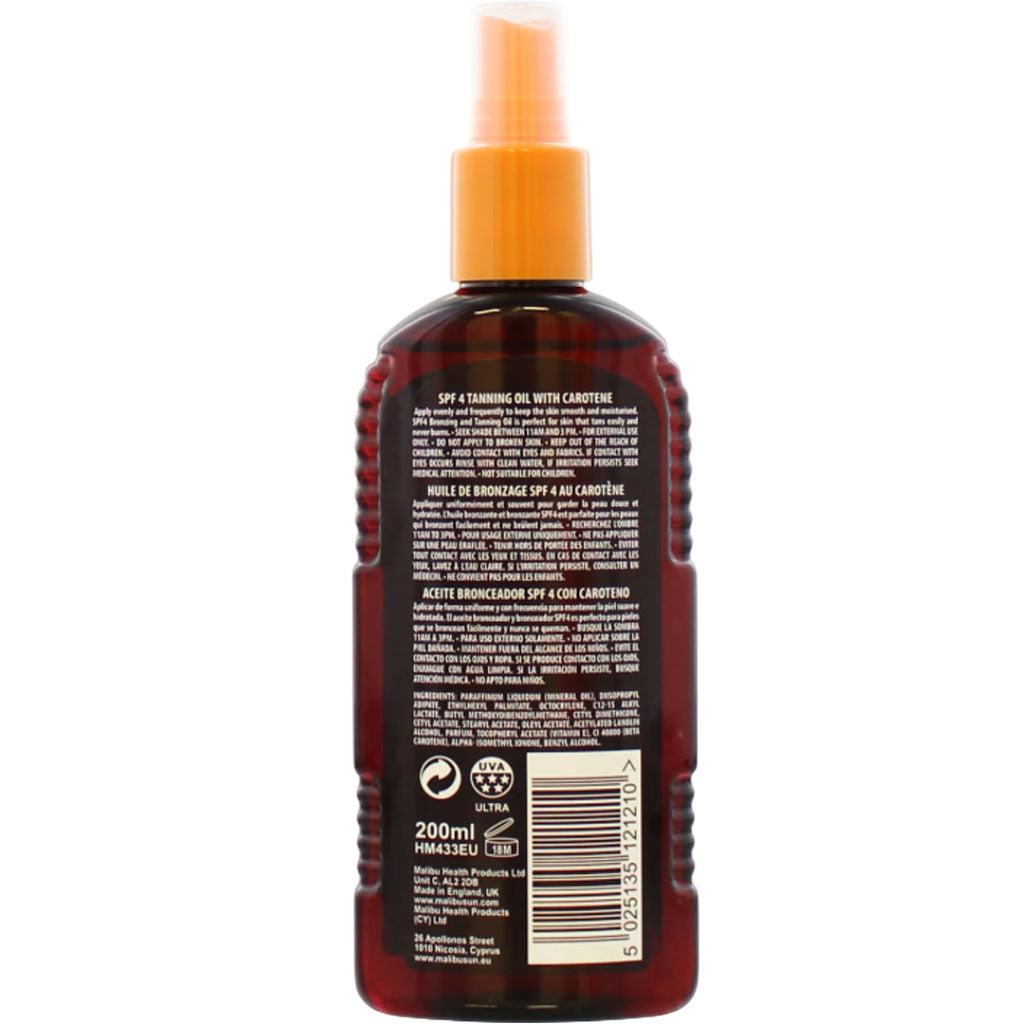 Malibu  Bronzing Tanning Oil With Beta Carotene SPF4