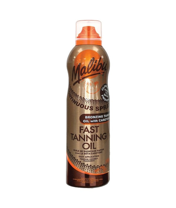 Malibu Continous Spray Bronzing Tanning Oil With Carotene Fast Tanning Oil