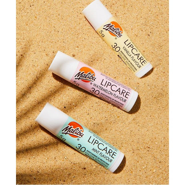 Malibu Lip Care Balm Trio Watermelon Mint And Vanilla SPF30