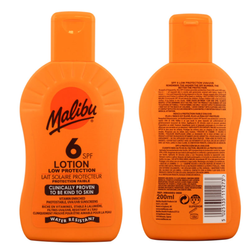 Malibu  Low Protection Water Resistant Lotion 6SPF