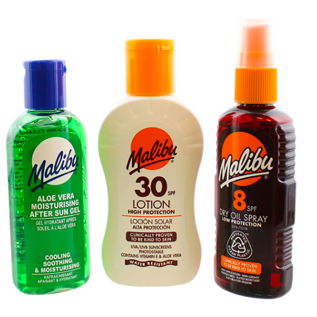 Malibu  Travel Bag Dry Oil Pack With SPF8 And SPF30