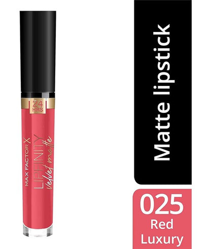 Max Factor Lipfinity Velvet Matte Liquid Lipstick 025 Red Luxury