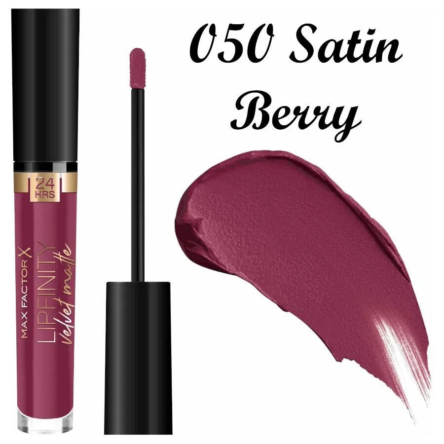 Max Factor Lipfinity Velvet Matte Liquid Lipstick 050 Satin Berry
