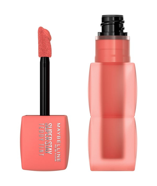 Maybelline New York Super Stay Teddy Lip Tint in 5ml bottle, vibrant lip makeup with long-lasting tint and natural finish.