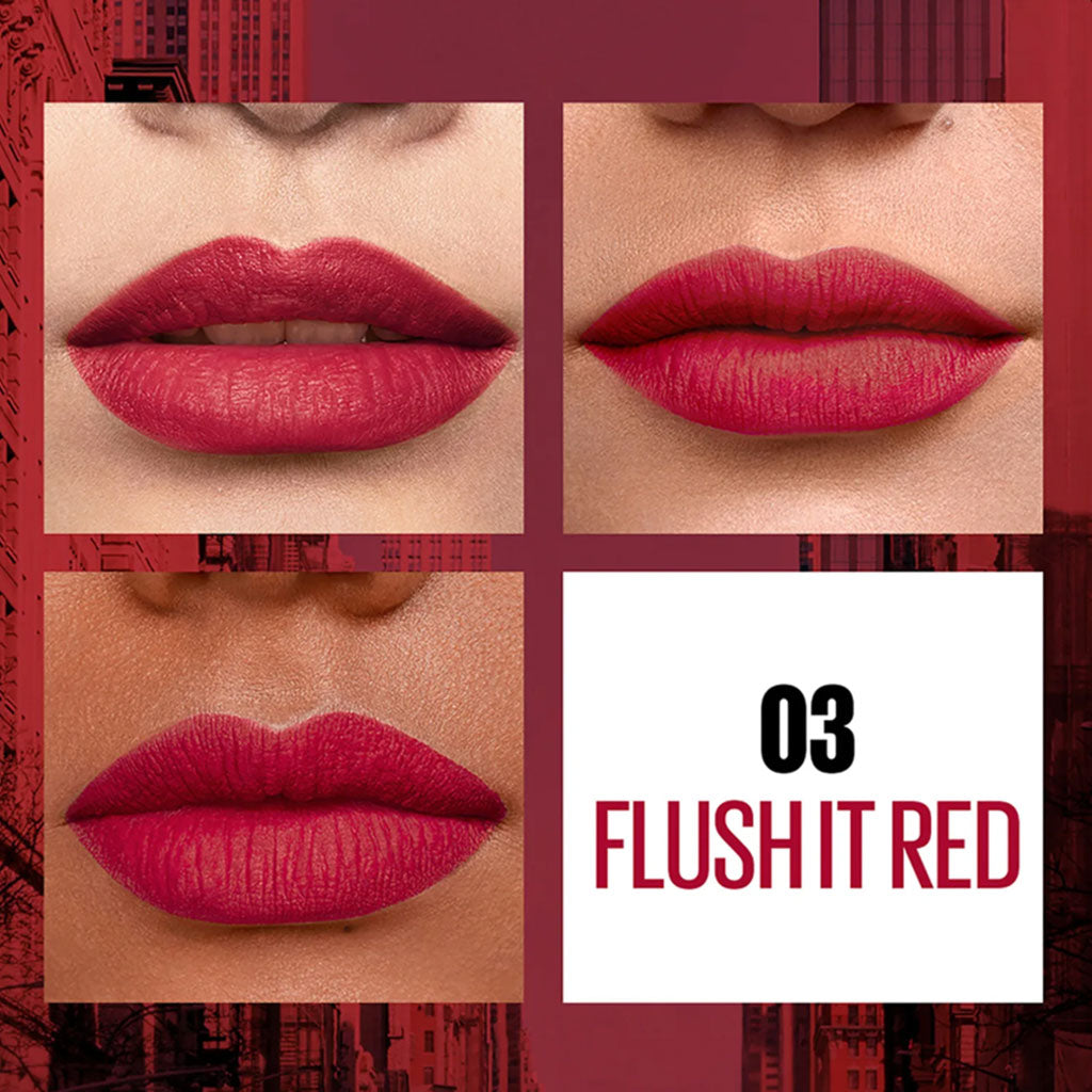 Maybelline Sensational Liquid Matte Lipstick 03 Flush It Red
