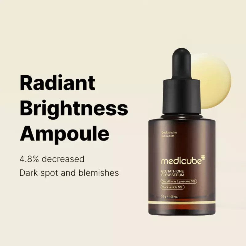 Medicube Glutathione Glow Serum in 30g bottle, a K-beauty skincare serum with a sleek design and clear labeling.