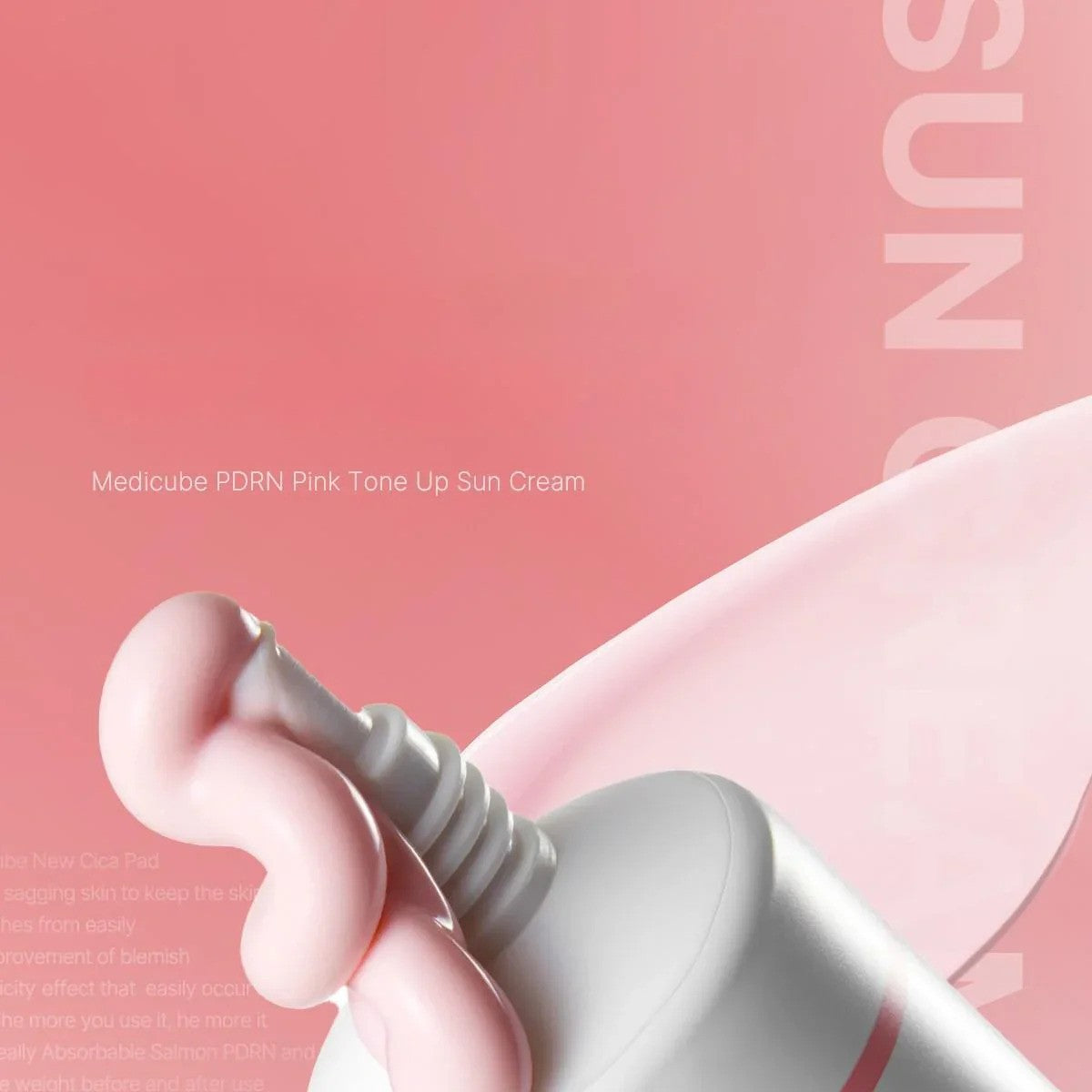 Medicube PDRN Pink Tone Up Sun Cream in 50ml jar, K-Beauty moisturizer with pink tone-up and sun protection.