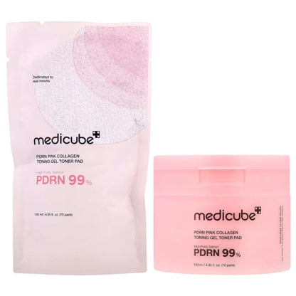Medicube Salmon PDRN Purity Pink Collagen Toning Gel Toner Pad