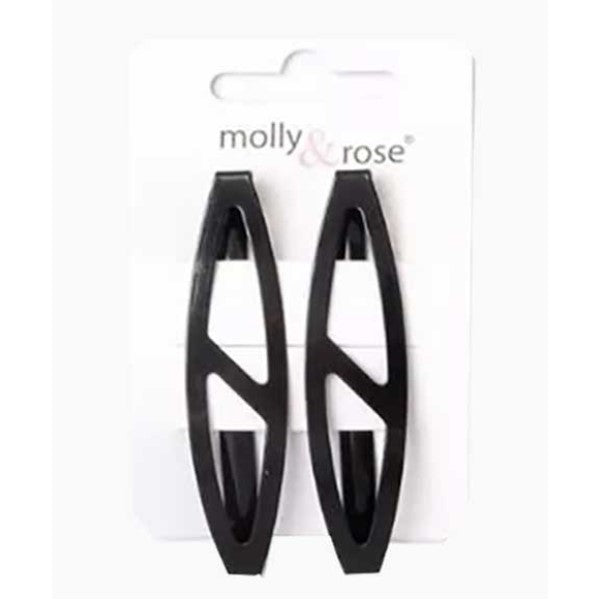 Molly And Rose Card Of 2 Slash Style Barrettes 6815