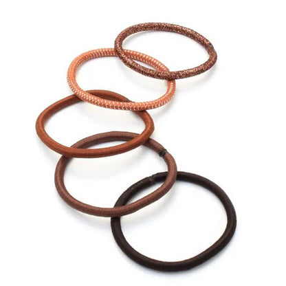 Molly And Rose Brown Elastics And Scrunchies Set 9319