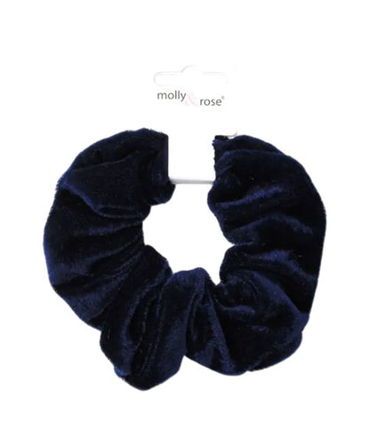 Molly And Rose High Shine Navy Velvet Large Scrunchie 9330