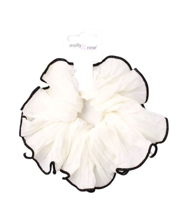 Molly And Rose Black And Cream Contrast Edge Scrunchie