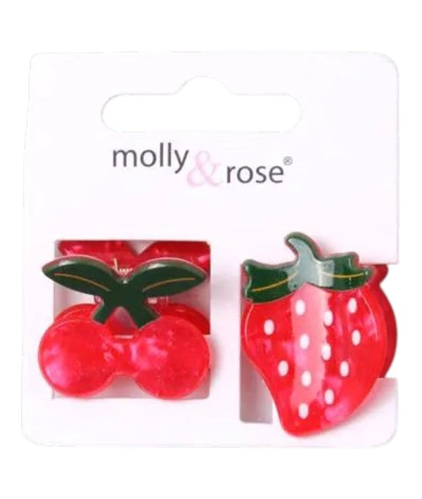 Molly And Rose Card Of 2 Fruit Shaped Mini Clamps 9741