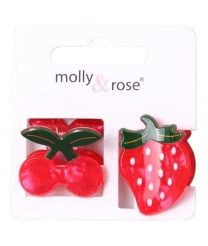 Molly And Rose Card Of 2 Fruit Shaped Mini Clamps 9741