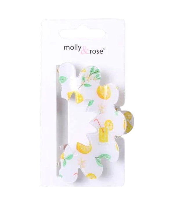 Molly And Rose Lemon Print Zigzag Clamp 9740