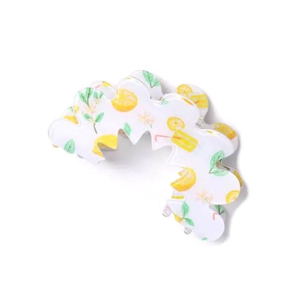 Molly And Rose Lemon Print Zigzag Clamp 9740