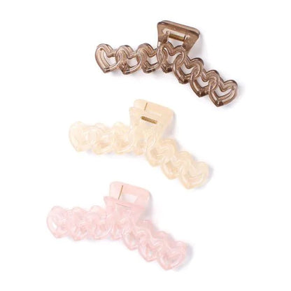 Molly And Rose Linked Hearts Transparent Assorted Clamp 9716