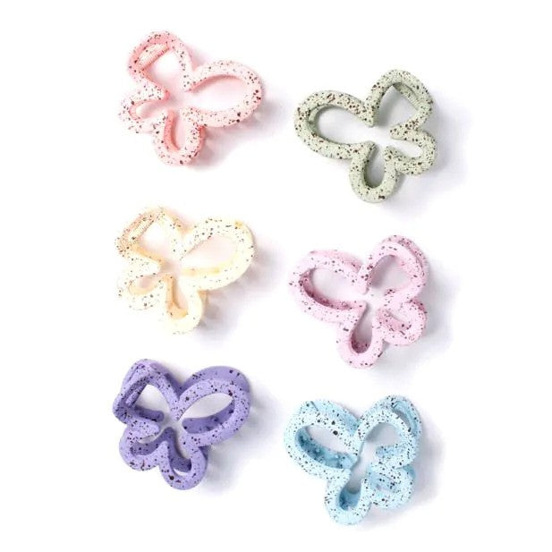 Molly And Rose Open Butterfly Shaped Assorted Pastel Clamp 9759