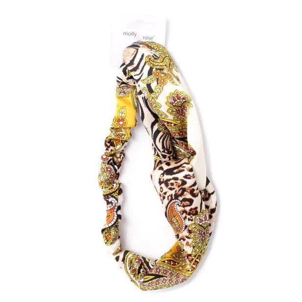 Molly And Rose Paisley And Animal Print Front Link Bandeau 9789