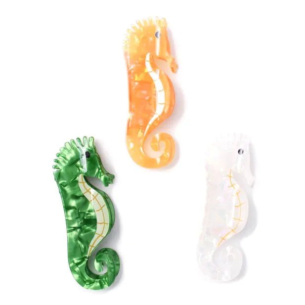 Molly And Rose Pearlescent Seahorse Assorted Clamp 9735