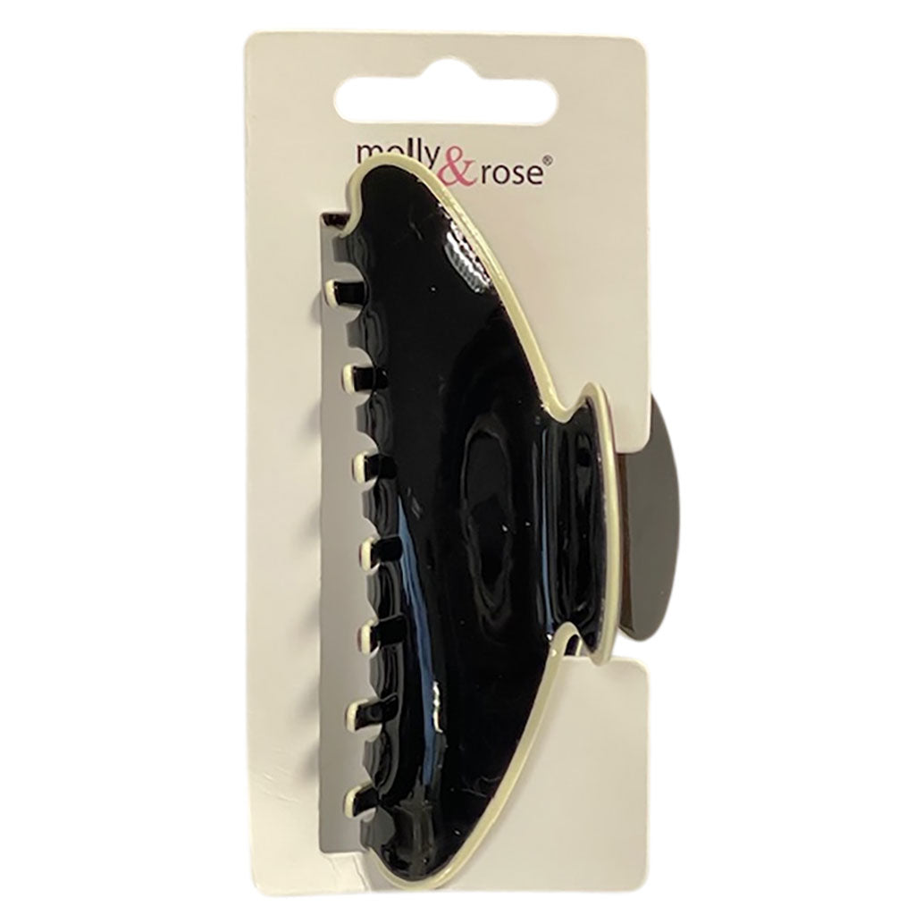 Molly And Rose Black And Cream Contrast Trim Assorted Clamp 9693 