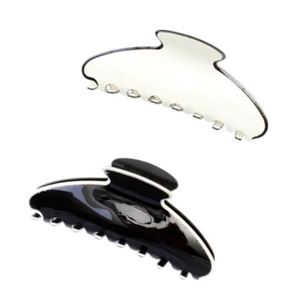 Molly And Rose Black And Cream Contrast Trim Assorted Clamp 9693 