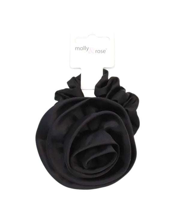 Molly And Rose Small Satin Scrunchie With Layered Rose Motif 9711