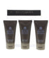 Set of three Molton Brown White Sandalwood Bath and Shower Body Wash bottles in a travel pack, featuring elegant white packaging.