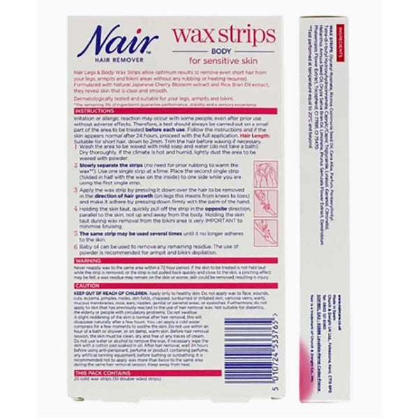 Nair Hair Remover Body Wax Strips With Japanese Cherry Blossom
