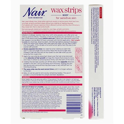 Nair Hair Remover Body Wax Strips With Japanese Cherry Blossom