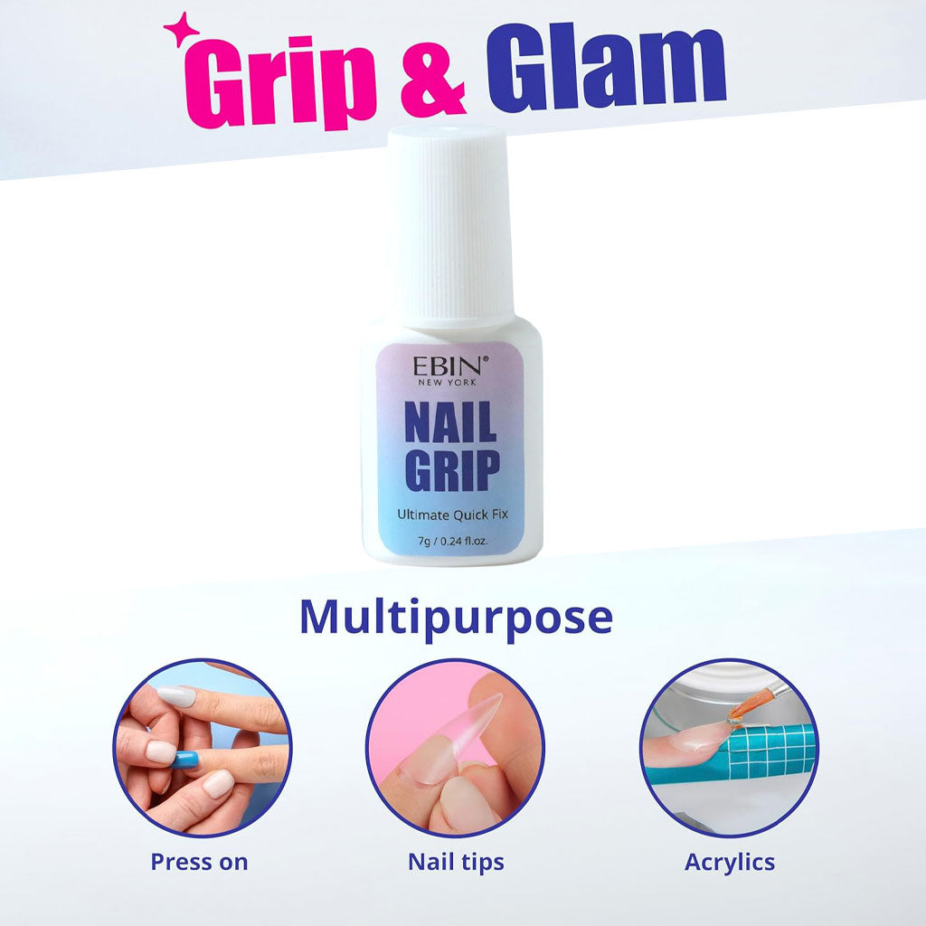EBIN New York Nail Grip Ultimate Quick Fix Brush On NGC7B Clear