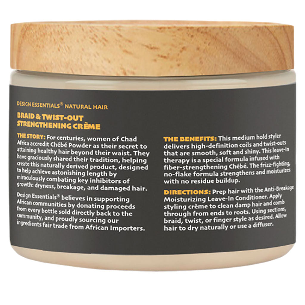 Design Essentials Natural Hair African Chebe Braid And Twist Out Strengthening Creme