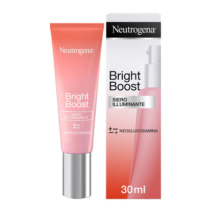Johnson and Johnson Bright Boost Illuminating Serum moisturizer in a 30ml bottle, featuring a sleek design and brightening skincare benefits.