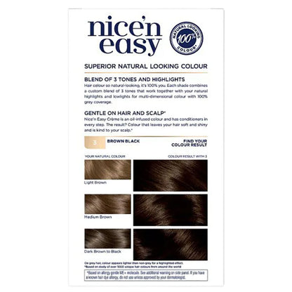 Clairol Nice N Easy Permanent Color 3 Brown Black
