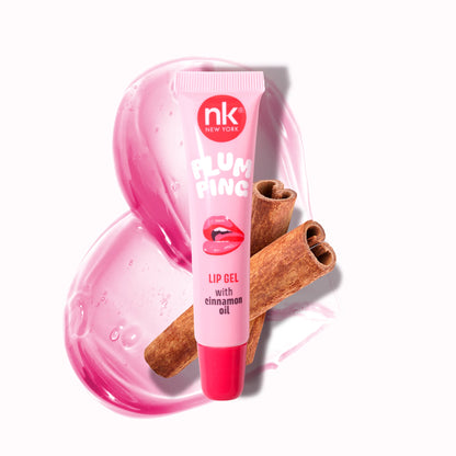 NickaK New York Plum Ping Lip Gel in a clear jar, featuring a smooth, hydrating plum-colored lip care formula.