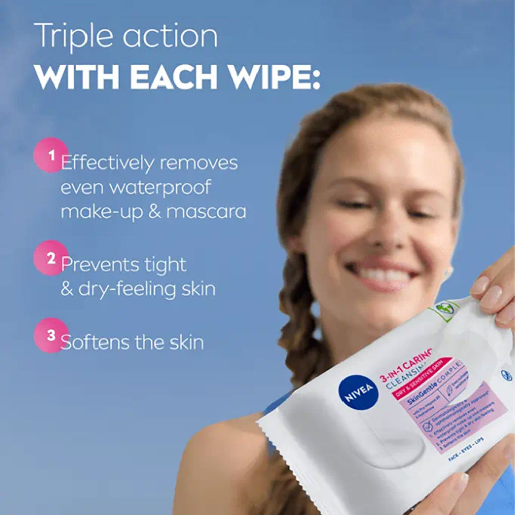 Nivea  3 In1 Caring Cleansing Wipes