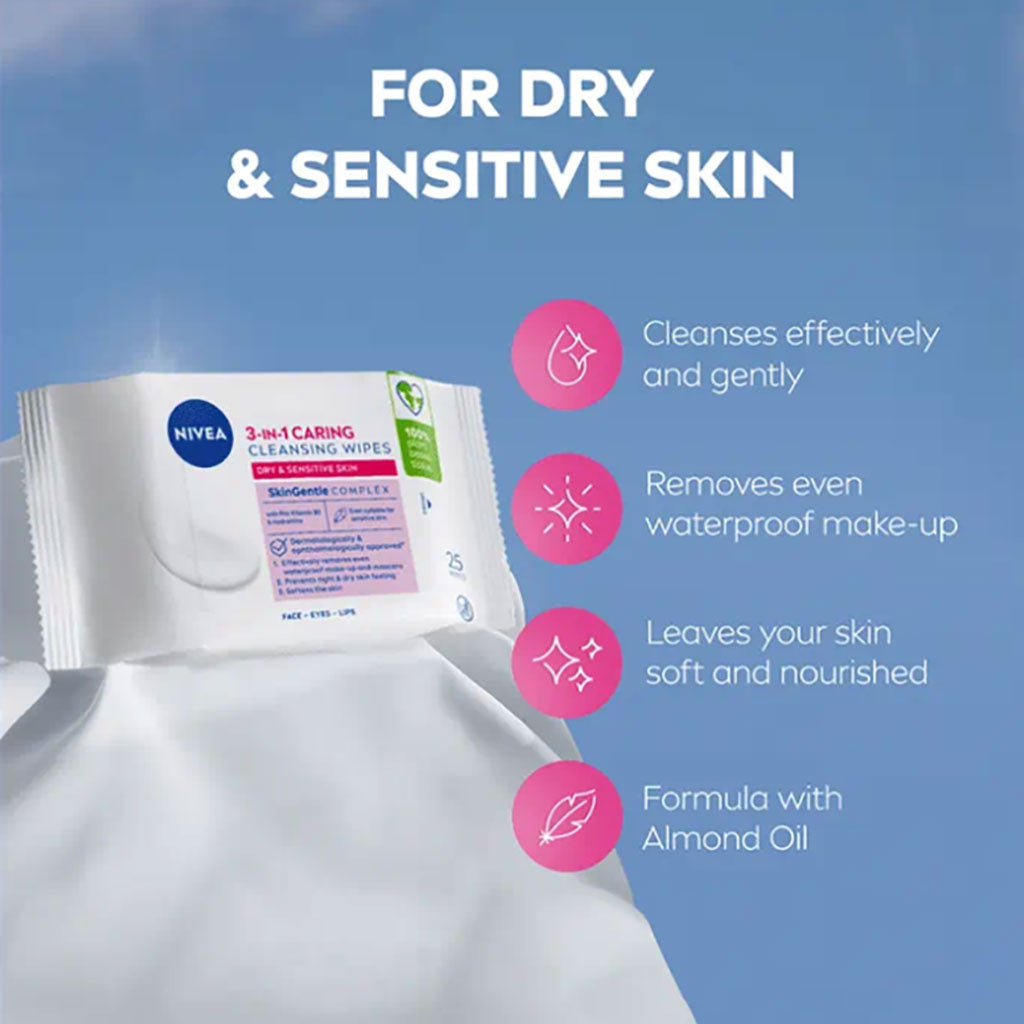 Nivea  3 In1 Caring Cleansing Wipes