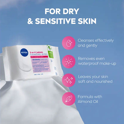 Nivea  3 In1 Caring Cleansing Wipes